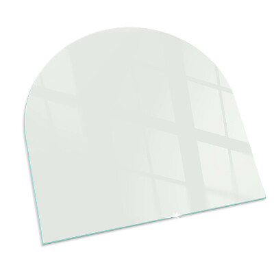 Glasskiva under kamin halvoval Färg Elfenben