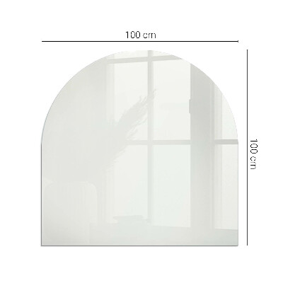 Glasskiva under kamin halvoval Färg Elfenben