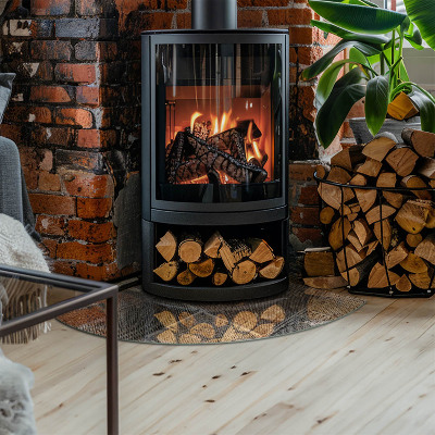 Glasskiva under kamin kvarten Perforerat arkmönster