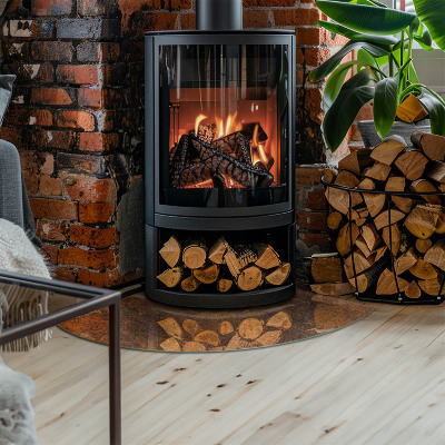 Glasskiva under kamin kvarten Roststruktur på metall