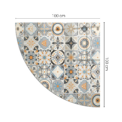 Glasskiva under braskamin kvarten Mosaikmönster i kakelplattor