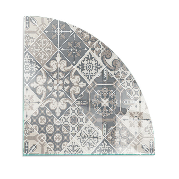 Glasskiva under kamin kvarten Dekorativt mosaikmönster