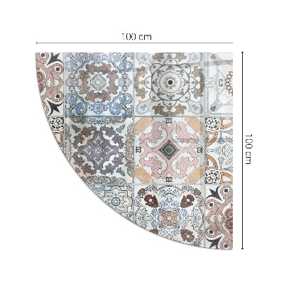 Glasskiva under braskamin kvarten Mosaikmönster i kakelplattor