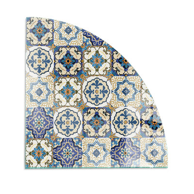 Glasskiva under kamin kvarten Mosaikmönster med blommor