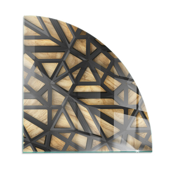 Glasskiva under kamin kvarten Geometri med trä
