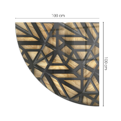 Glasskiva under kamin kvarten Geometri med trä