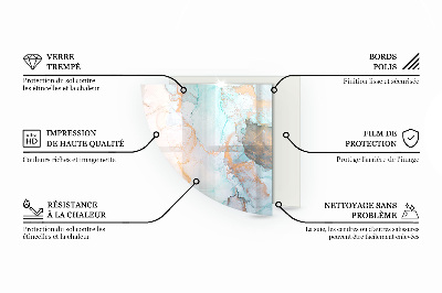 Glasskiva under kamin kvarten Abstrakt geometriskt mönster