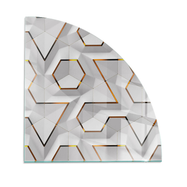 Glasskiva under braskamin kvarten Geometriskt 3D-mönster