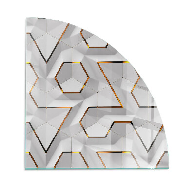 Glasskiva under braskamin kvarten Geometriskt 3D-mönster