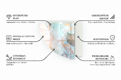 Glasskiva under braskamin kvarten Geometriskt 3D-mönster