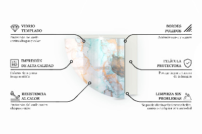 Glasskiva under braskamin kvarten Geometriskt 3D-mönster