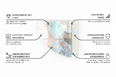 Glasskiva under braskamin kvarten Geometriskt 3D-mönster