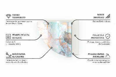 Glasskiva under braskamin kvarten Geometriskt 3D-mönster