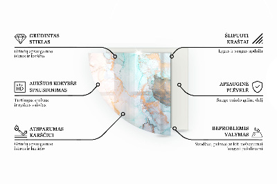 Glasskiva under braskamin kvarten Geometriskt 3D-mönster