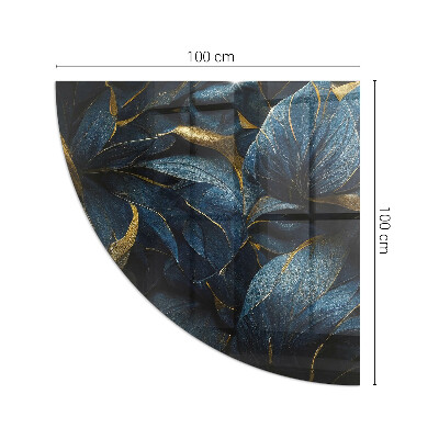Glasskiva under kamin kvarten Eleganta blad i textur