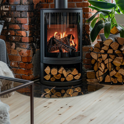 Glasskiva under kamin kvarten Elegant marmor med ådror