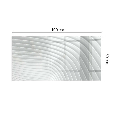 Glasskiva framför öppen spis rektangulär Vågor av fina linjer