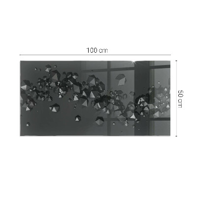 Glasskiva under kamin rektangulär Abstrakt moln av fasta ämnen