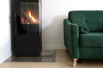 Glasskiva under kamin rektangulär Perforerat arkmönster