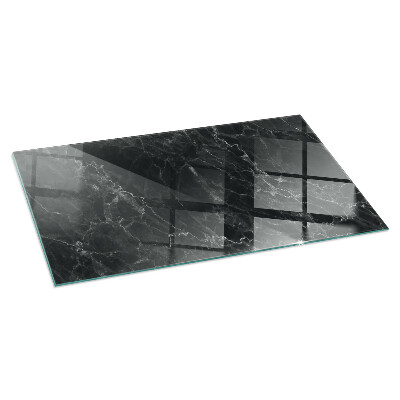 Glasskiva under kamin rektangulär Elegant marmormönster