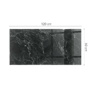 Glasskiva under kamin rektangulär Elegant marmormönster