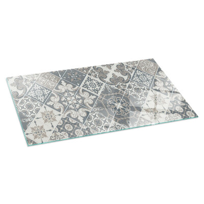 Glasskiva under kamin rektangulär Dekorativt mosaikmönster