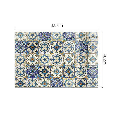Glasskiva under kamin rektangulär Mosaikmönster med blommor