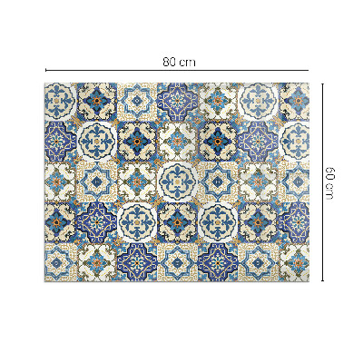 Glasskiva under kamin rektangulär Mosaikmönster med blommor