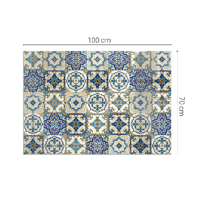 Glasskiva under kamin rektangulär Mosaikmönster med blommor