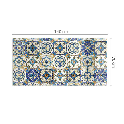 Glasskiva under kamin rektangulär Mosaikmönster med blommor