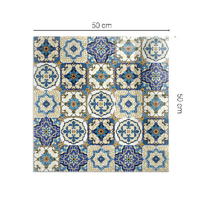 Glasskiva under kamin rektangulär Mosaikmönster med blommor