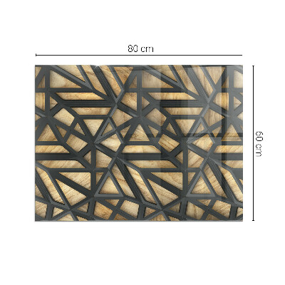 Glasskiva under kamin rektangulär Geometri med trä