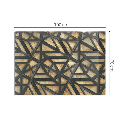 Glasskiva under kamin rektangulär Geometri med trä