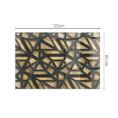 Glasskiva under kamin rektangulär Geometri med trä