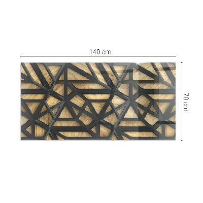 Glasskiva under kamin rektangulär Geometri med trä