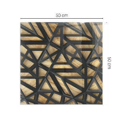 Glasskiva under kamin rektangulär Geometri med trä