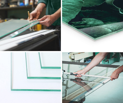 Glasskiva framför öppen spis rektangulär Geometriskt 3D-mönster