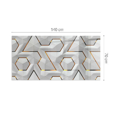 Glasskiva framför öppen spis rektangulär Geometriskt 3D-mönster