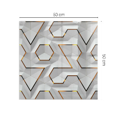 Glasskiva framför öppen spis rektangulär Geometriskt 3D-mönster