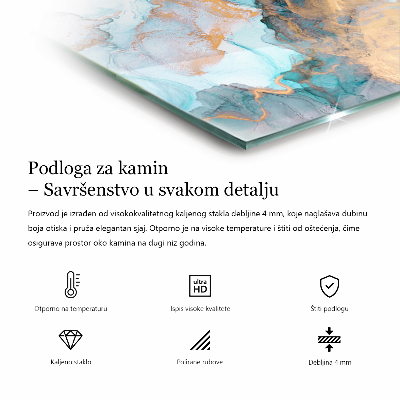 Glasskiva framför öppen spis rektangulär Geometriskt 3D-mönster