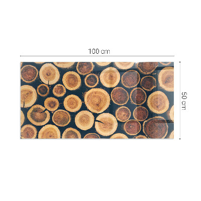 Glasskiva under kamin rektangulär Låda med sågat trä