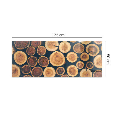 Glasskiva under kamin rektangulär Låda med sågat trä