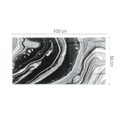 Glasskiva under kamin rektangulär Abstrakta vågor och linjer