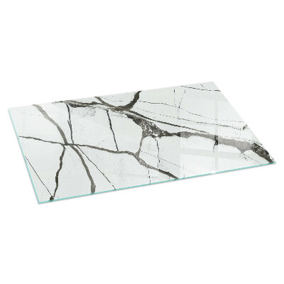 Glasskiva under kamin rektangulär Marmorvenmönster