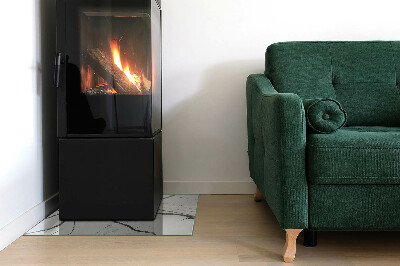 Glasskiva under kamin rektangulär Marmorvenmönster