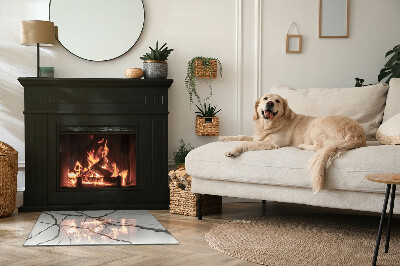 Glasskiva under kamin rektangulär Marmorvenmönster