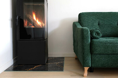 Glasskiva under kamin rektangulär Elegant marmor med ådror