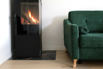 Glasskiva under kamin rektangulär Elegant marmor med ådror