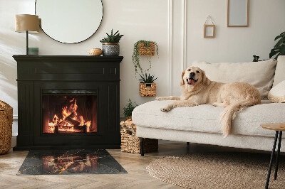 Glasskiva under kamin rektangulär Elegant marmor med ådror