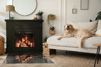 Glasskiva under kamin rektangulär Elegant marmor med ådror